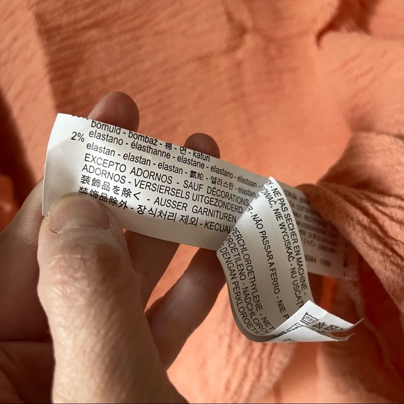 NWT Zara Crinkle V-neck top with cinch sleeves M - Picture 8 of 9